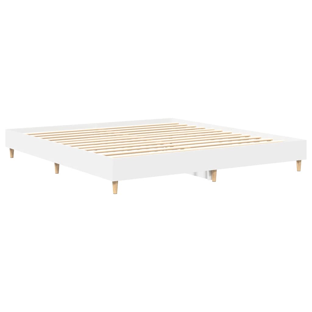 Bedframe zonder matras 200x200 cm spaanplaat wit is nu te koop bij PeponiXL, paradijselijk wonen!