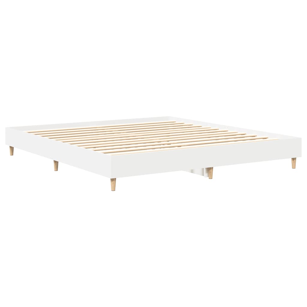 Bedframe zonder matras 200x200 cm spaanplaat wit is nu te koop bij PeponiXL, paradijselijk wonen!