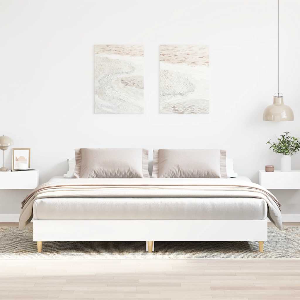 Bedframe zonder matras 200x200 cm spaanplaat wit is nu te koop bij PeponiXL, paradijselijk wonen!