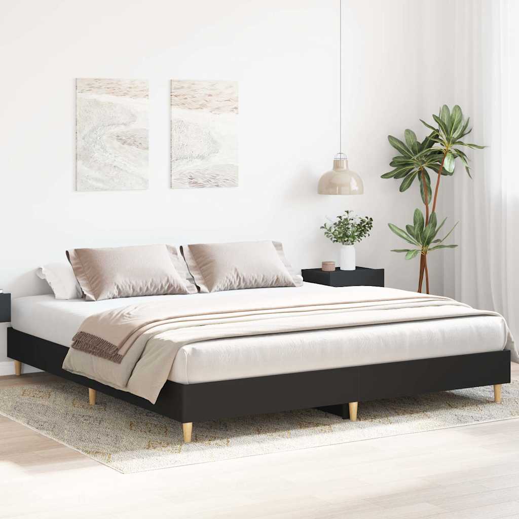 Bedframe matras zonder matras 200x200 cm spaanplaat zwart is nu te koop bij PeponiXL, paradijselijk wonen!