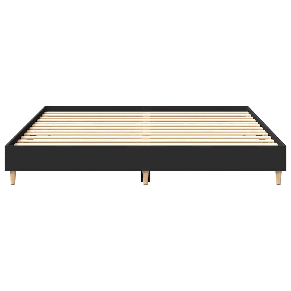 Bedframe matras zonder matras 200x200 cm spaanplaat zwart is nu te koop bij PeponiXL, paradijselijk wonen!