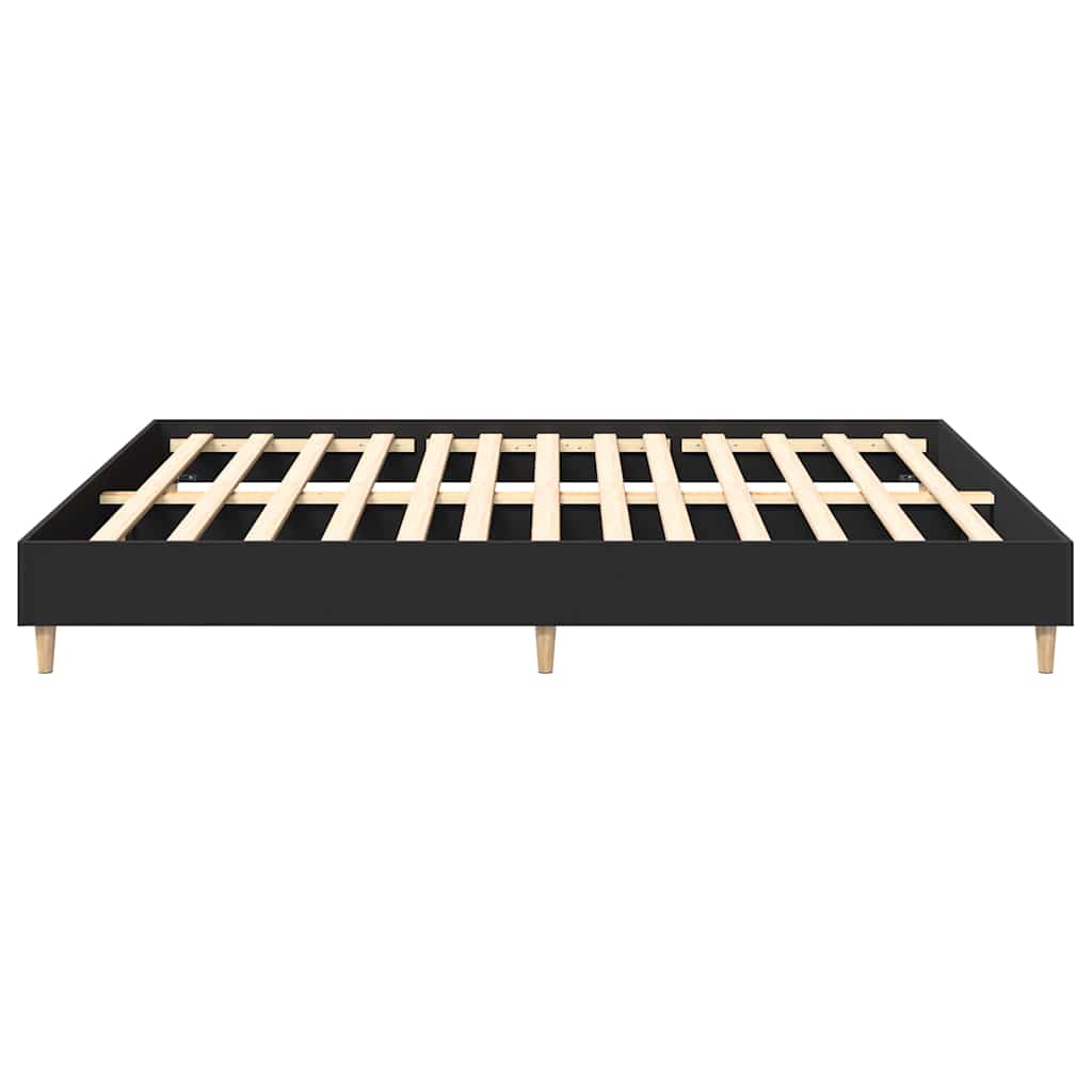 Bedframe matras zonder matras 200x200 cm spaanplaat zwart is nu te koop bij PeponiXL, paradijselijk wonen!