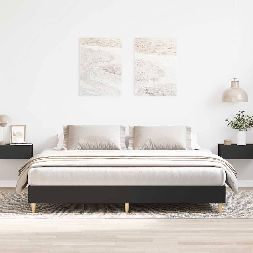 Bedframe matras zonder matras 200x200 cm spaanplaat zwart is nu te koop bij PeponiXL, paradijselijk wonen!
