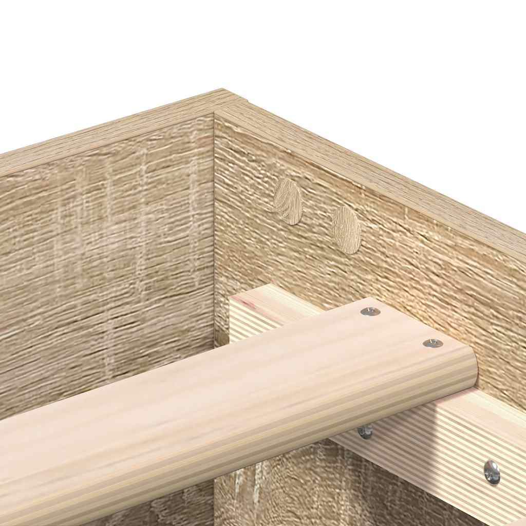 Bedframe zonder matras 200x200cm spaanplaat sonoma eikenkleurig is nu te koop bij PeponiXL, paradijselijk wonen!