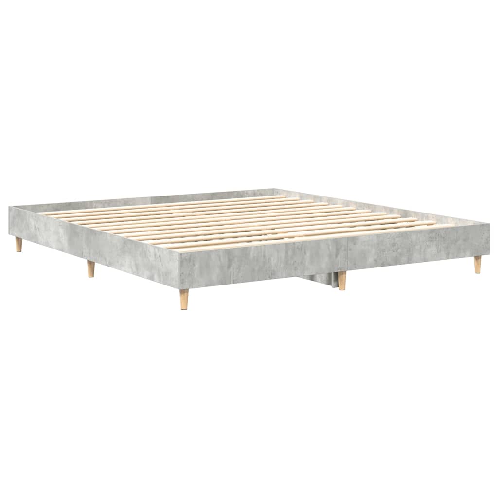 Bedframe zonder matras 200x200 cm spaanplaat betongrijs is nu te koop bij PeponiXL, paradijselijk wonen!