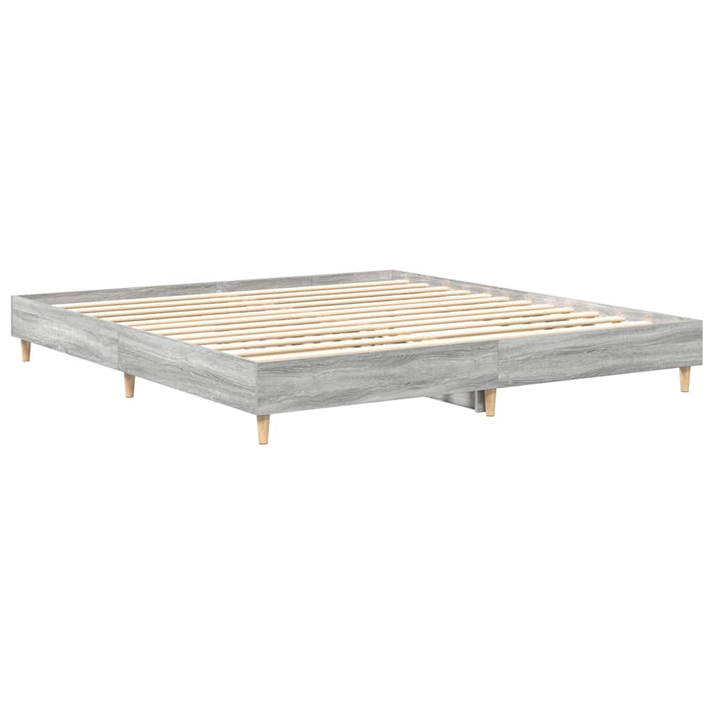 Bedframe zonder matras 200x200 cm spaanplaat grijs sonoma is nu te koop bij PeponiXL, paradijselijk wonen!