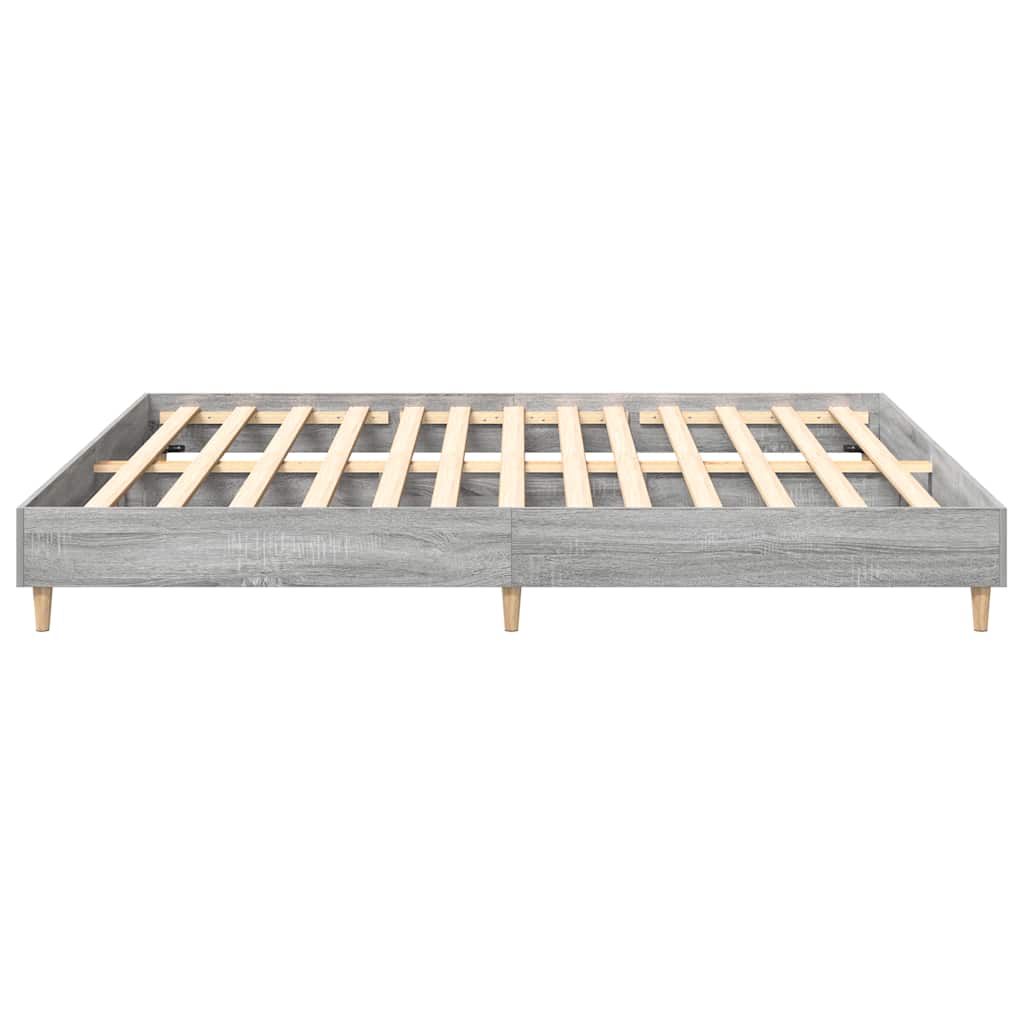 Bedframe zonder matras 200x200 cm spaanplaat grijs sonoma is nu te koop bij PeponiXL, paradijselijk wonen!