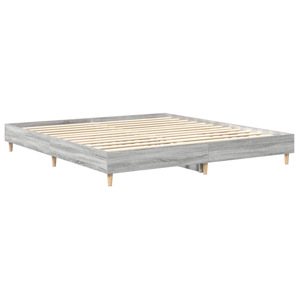 Bedframe zonder matras 200x200 cm spaanplaat grijs sonoma is nu te koop bij PeponiXL, paradijselijk wonen!