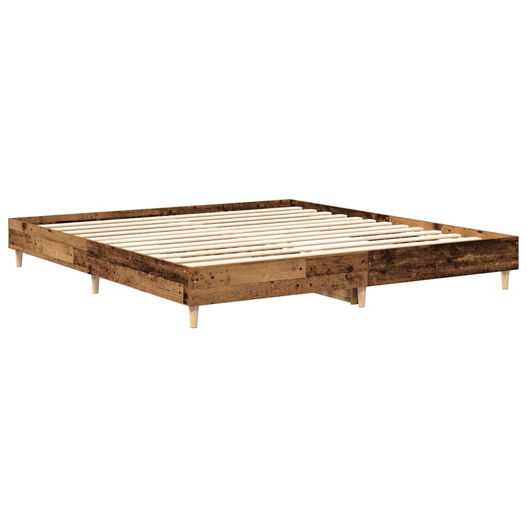 Bedframe zonder matras 200x200 cm spaanplaat bewerkt hout is nu te koop bij PeponiXL, paradijselijk wonen!
