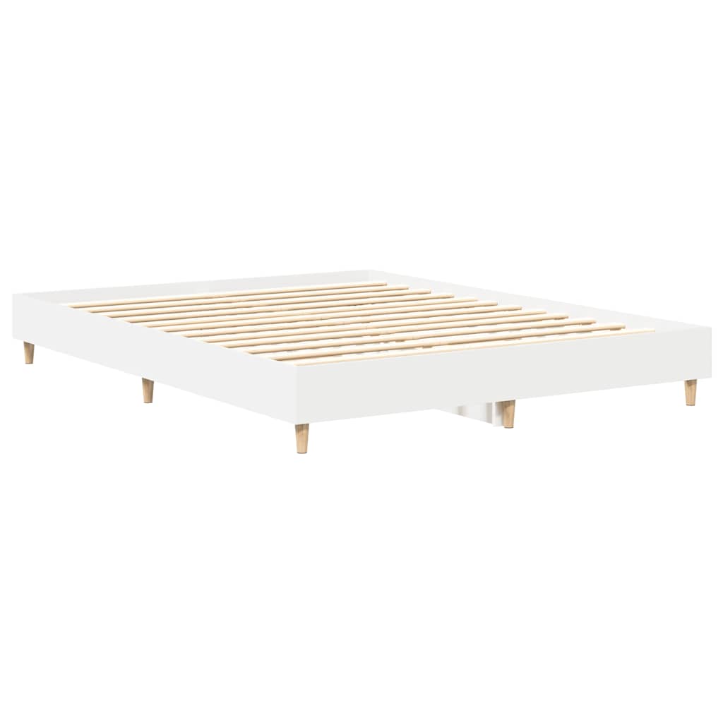 Bedframe zonder matras 150x200 cm spaanplaat wit is nu te koop bij PeponiXL, paradijselijk wonen!