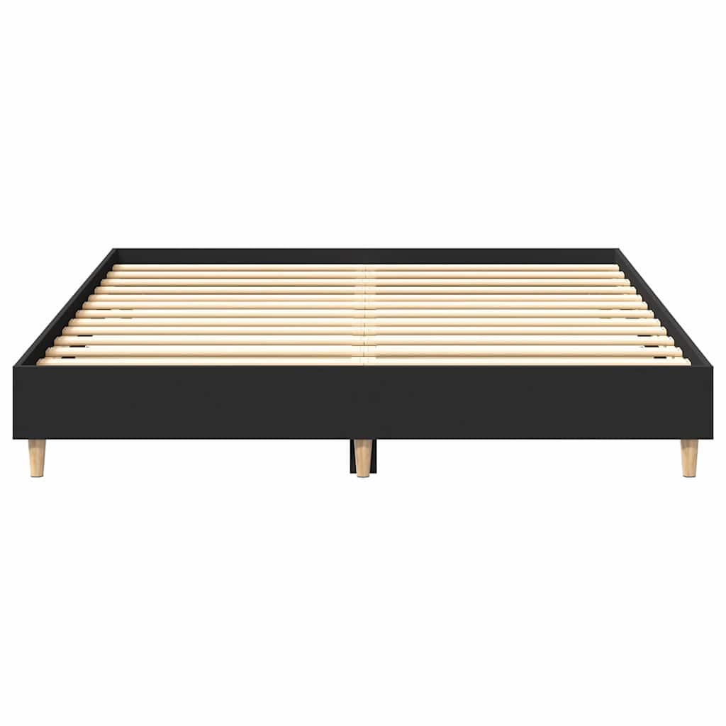 Bedframe zonder matras 150x200 cm spaanplaat zwart is nu te koop bij PeponiXL, paradijselijk wonen!