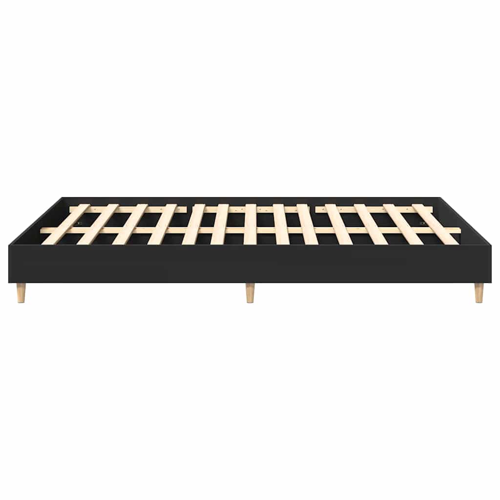 Bedframe zonder matras 150x200 cm spaanplaat zwart is nu te koop bij PeponiXL, paradijselijk wonen!
