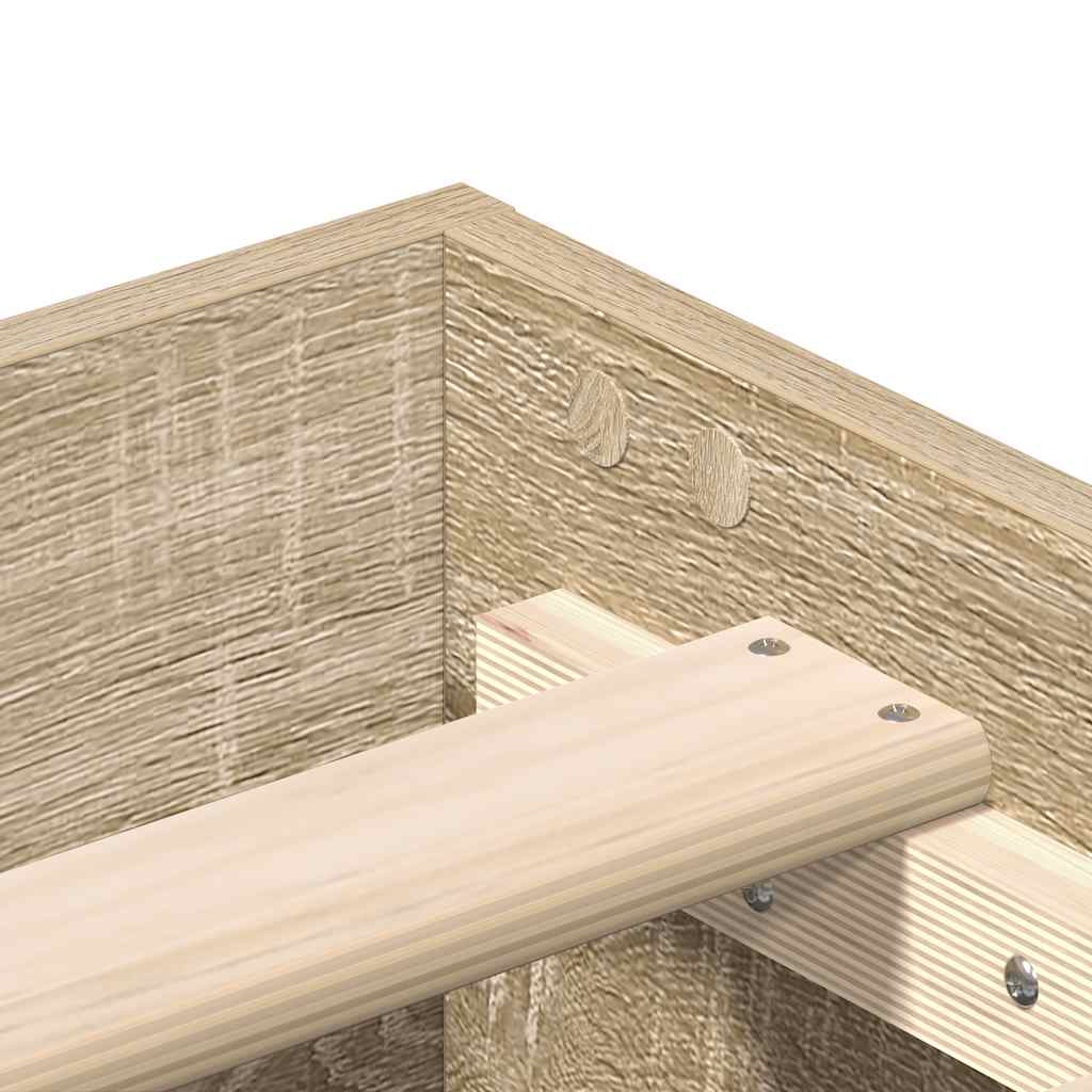 Bedframe zonder matras 150x200cm spaanplaat sonoma eikenkleurig is nu te koop bij PeponiXL, paradijselijk wonen!