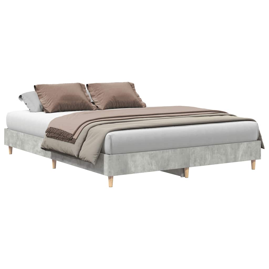 Bedframe zonder matras 150x200 cm spaanplaat betongrijs is nu te koop bij PeponiXL, paradijselijk wonen!