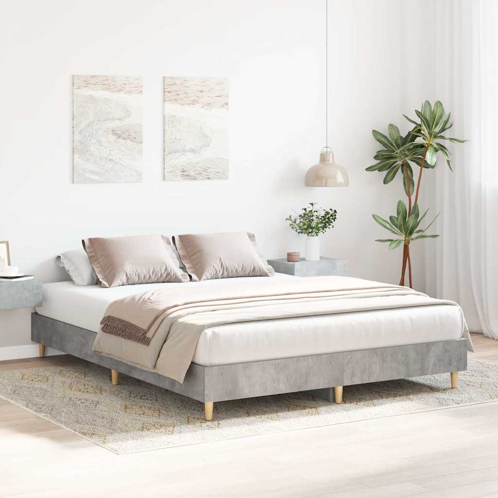 Bedframe zonder matras 150x200 cm spaanplaat betongrijs is nu te koop bij PeponiXL, paradijselijk wonen!