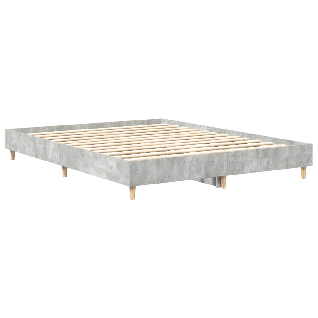Bedframe zonder matras 150x200 cm spaanplaat betongrijs is nu te koop bij PeponiXL, paradijselijk wonen!