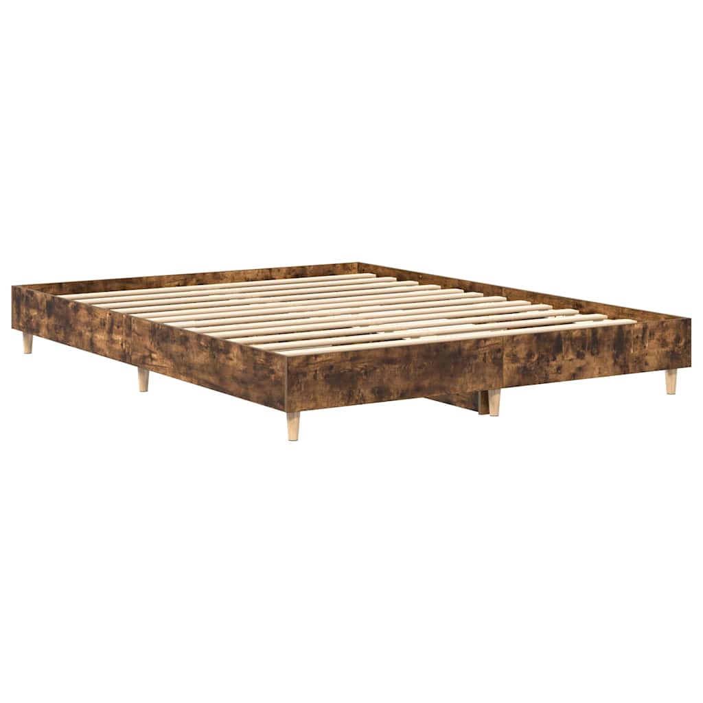 Bedframe zonder matras 150x200 cm spaanplaat gerookt eiken is nu te koop bij PeponiXL, paradijselijk wonen!