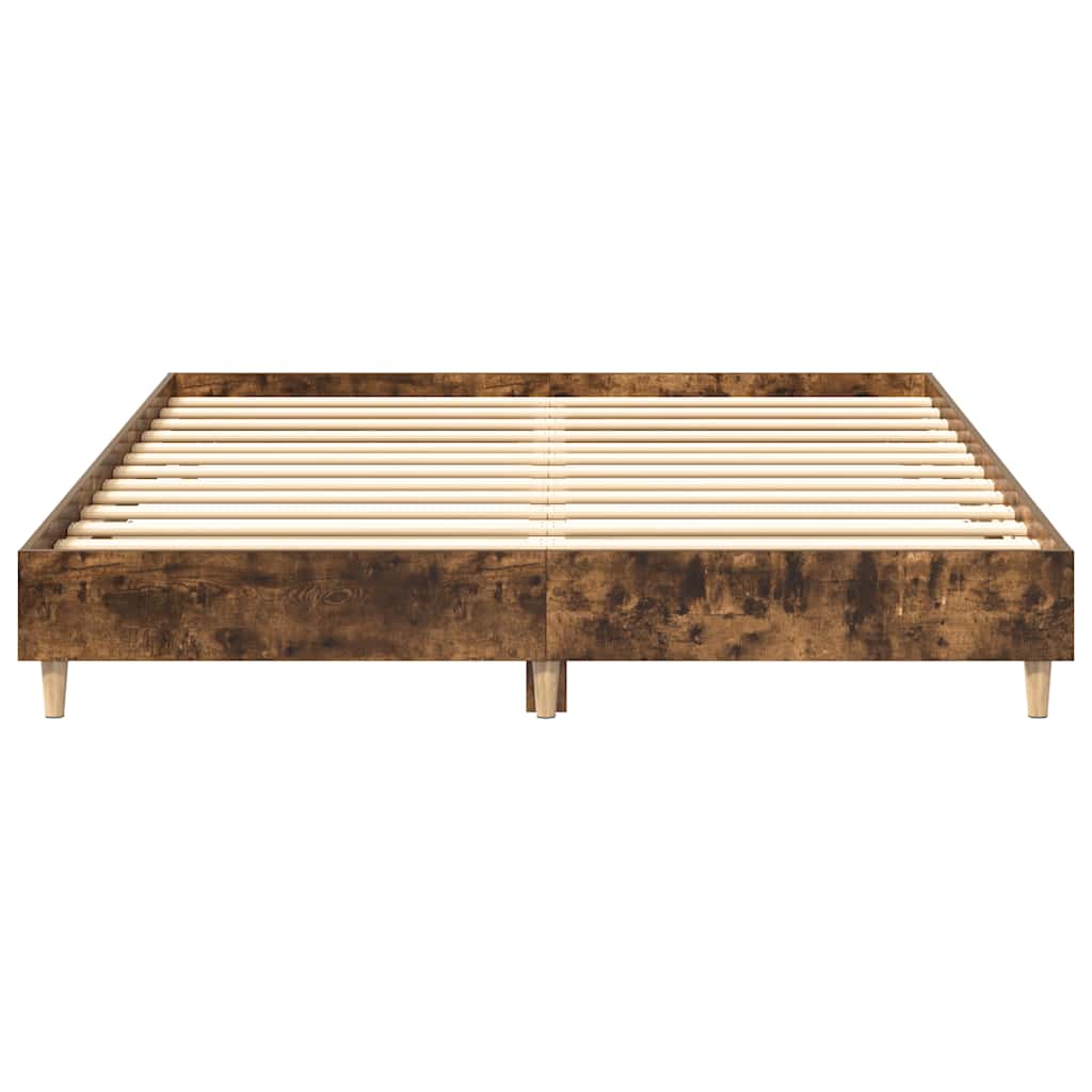 Bedframe zonder matras 150x200 cm spaanplaat gerookt eiken is nu te koop bij PeponiXL, paradijselijk wonen!