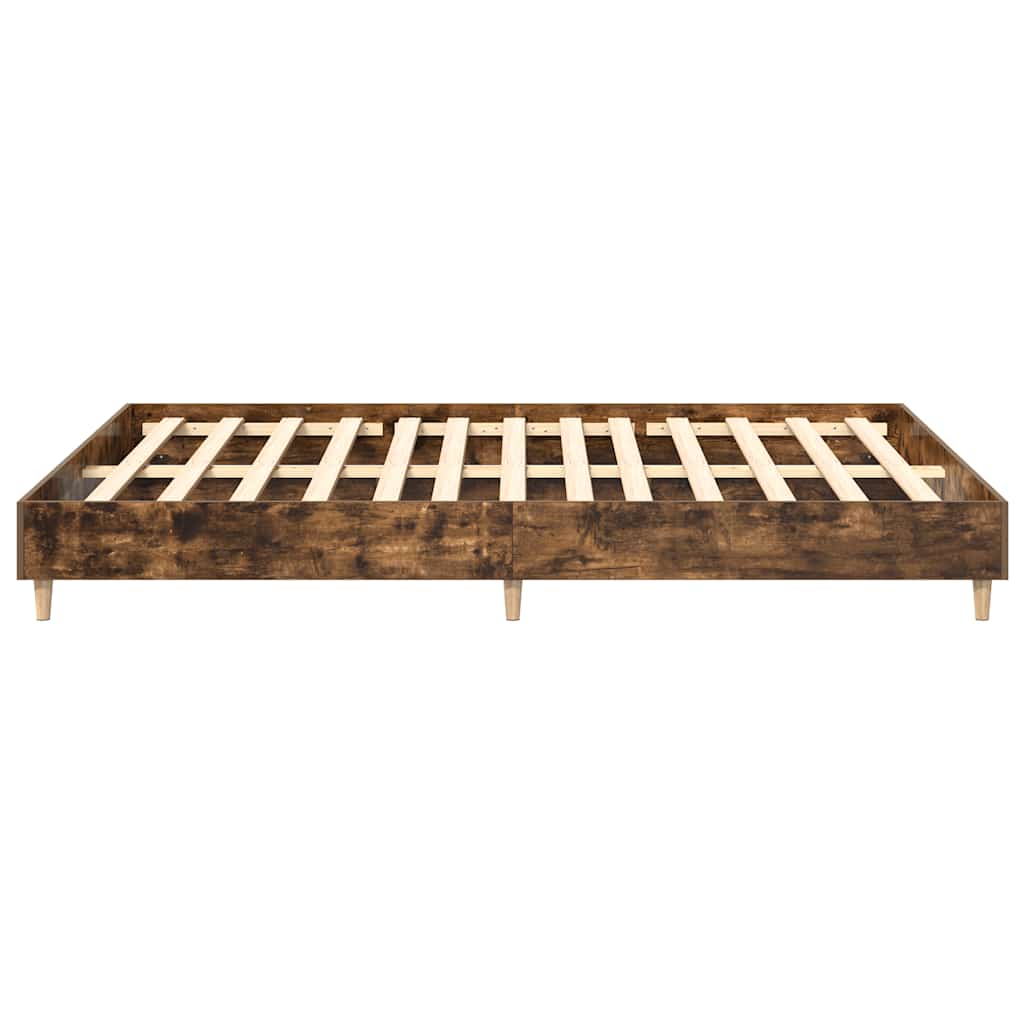 Bedframe zonder matras 150x200 cm spaanplaat gerookt eiken is nu te koop bij PeponiXL, paradijselijk wonen!