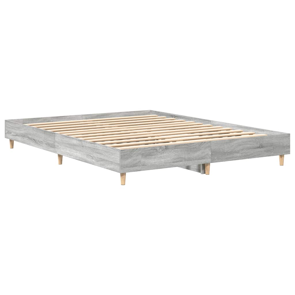 Bedframe zonder matras 150x200 cm spaanplaat grijs Sonoma is nu te koop bij PeponiXL, paradijselijk wonen!
