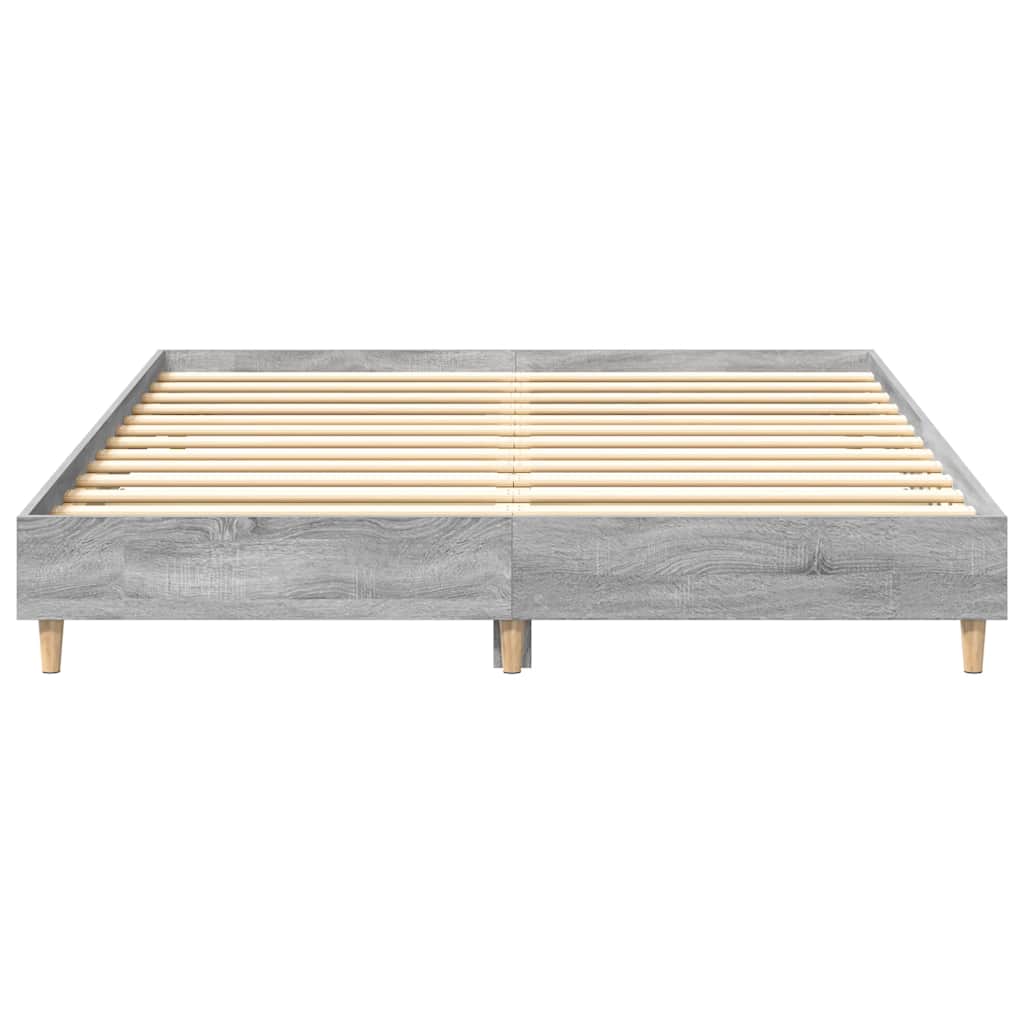 Bedframe zonder matras 150x200 cm spaanplaat grijs Sonoma is nu te koop bij PeponiXL, paradijselijk wonen!