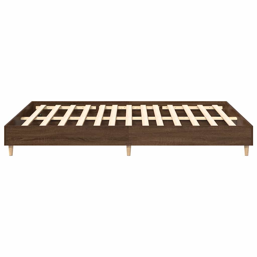 Bedframe zonder matras 150x200 cm spaanplaat bruin eiken is nu te koop bij PeponiXL, paradijselijk wonen!