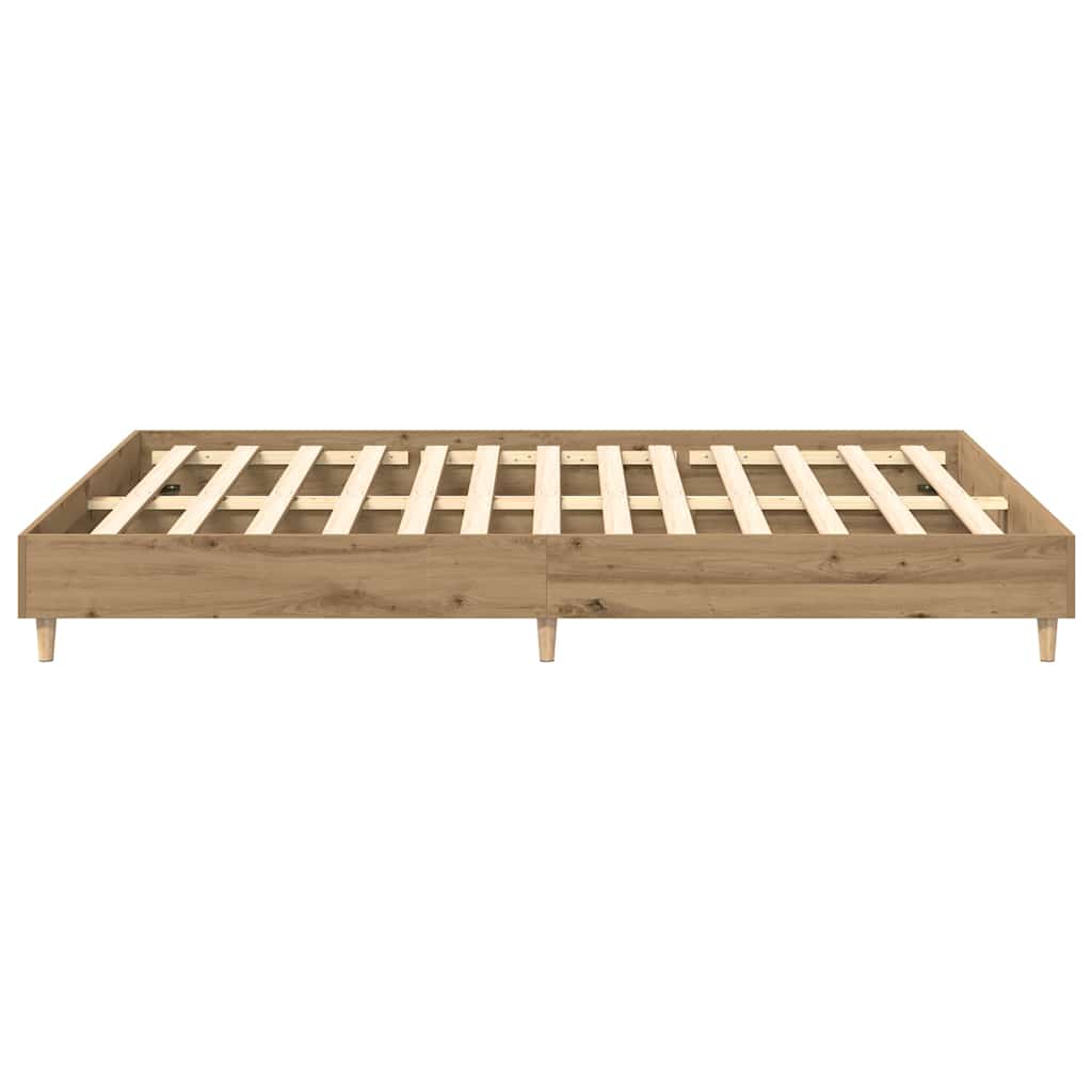 Bedframe zonder matras 150x200 cm spaanplaat artisanaal eiken is nu te koop bij PeponiXL, paradijselijk wonen!