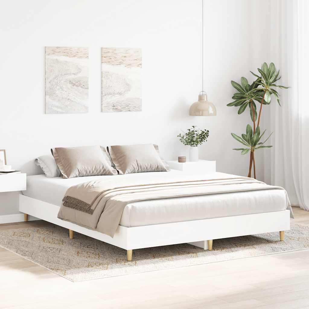 Bedframe zonder matras 140x200 cm spaanplaat wit is nu te koop bij PeponiXL, paradijselijk wonen!