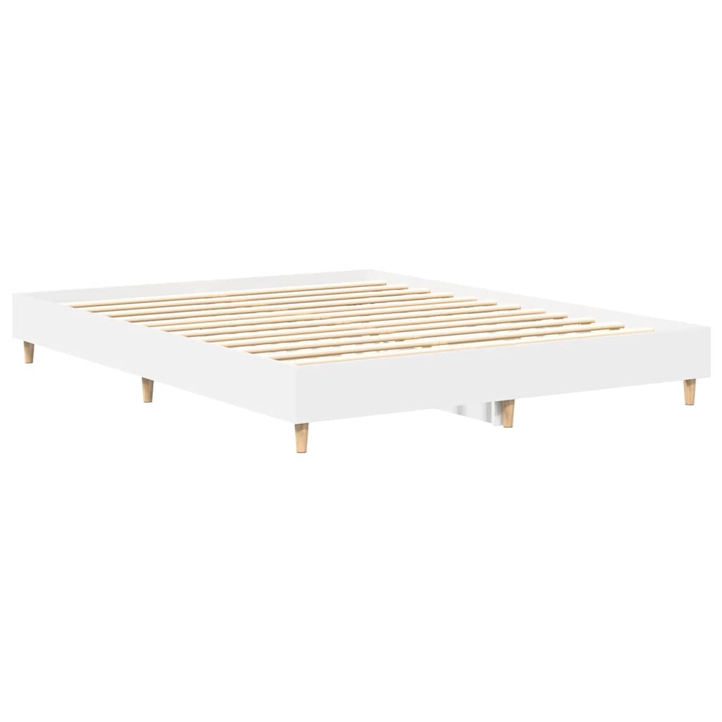 Bedframe zonder matras 140x200 cm spaanplaat wit is nu te koop bij PeponiXL, paradijselijk wonen!