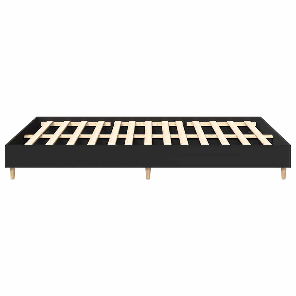 Bedframe zonder matras 140x200 cm spaanplaat zwart is nu te koop bij PeponiXL, paradijselijk wonen!