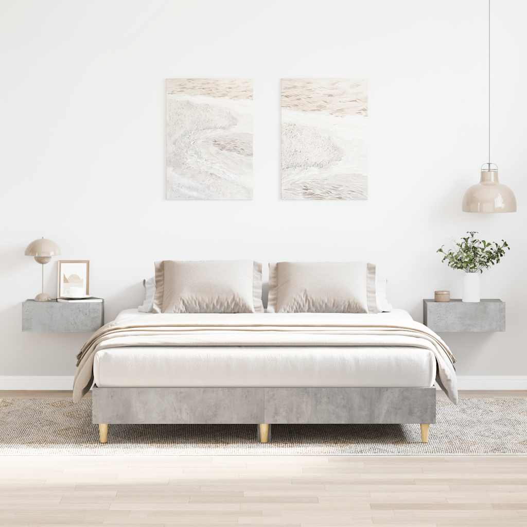Bedframe zonder matras 140x200 cm spaanplaat betongrijs is nu te koop bij PeponiXL, paradijselijk wonen!