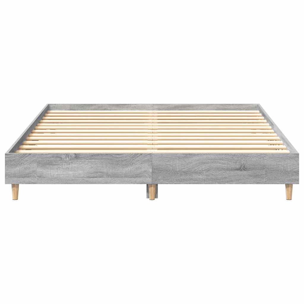 Bedframe zonder matras 140x200 cm spaanplaat grijs Sonoma is nu te koop bij PeponiXL, paradijselijk wonen!
