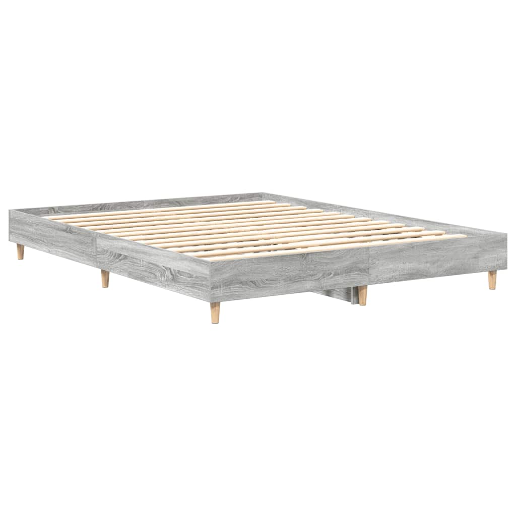 Bedframe zonder matras 140x200 cm spaanplaat grijs Sonoma is nu te koop bij PeponiXL, paradijselijk wonen!