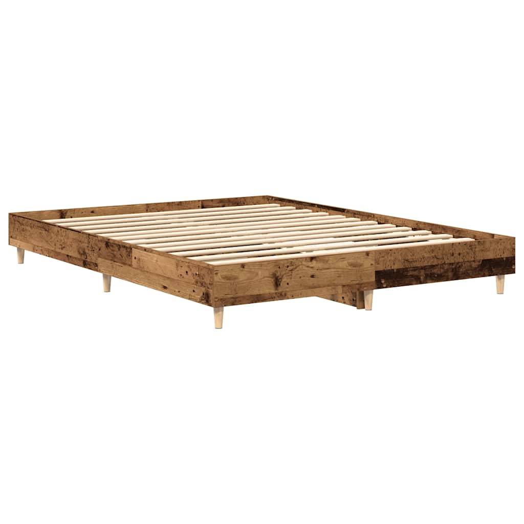 Bedframe zonder matras 140x200 cm spaanplaat bewerkt hout is nu te koop bij PeponiXL, paradijselijk wonen!