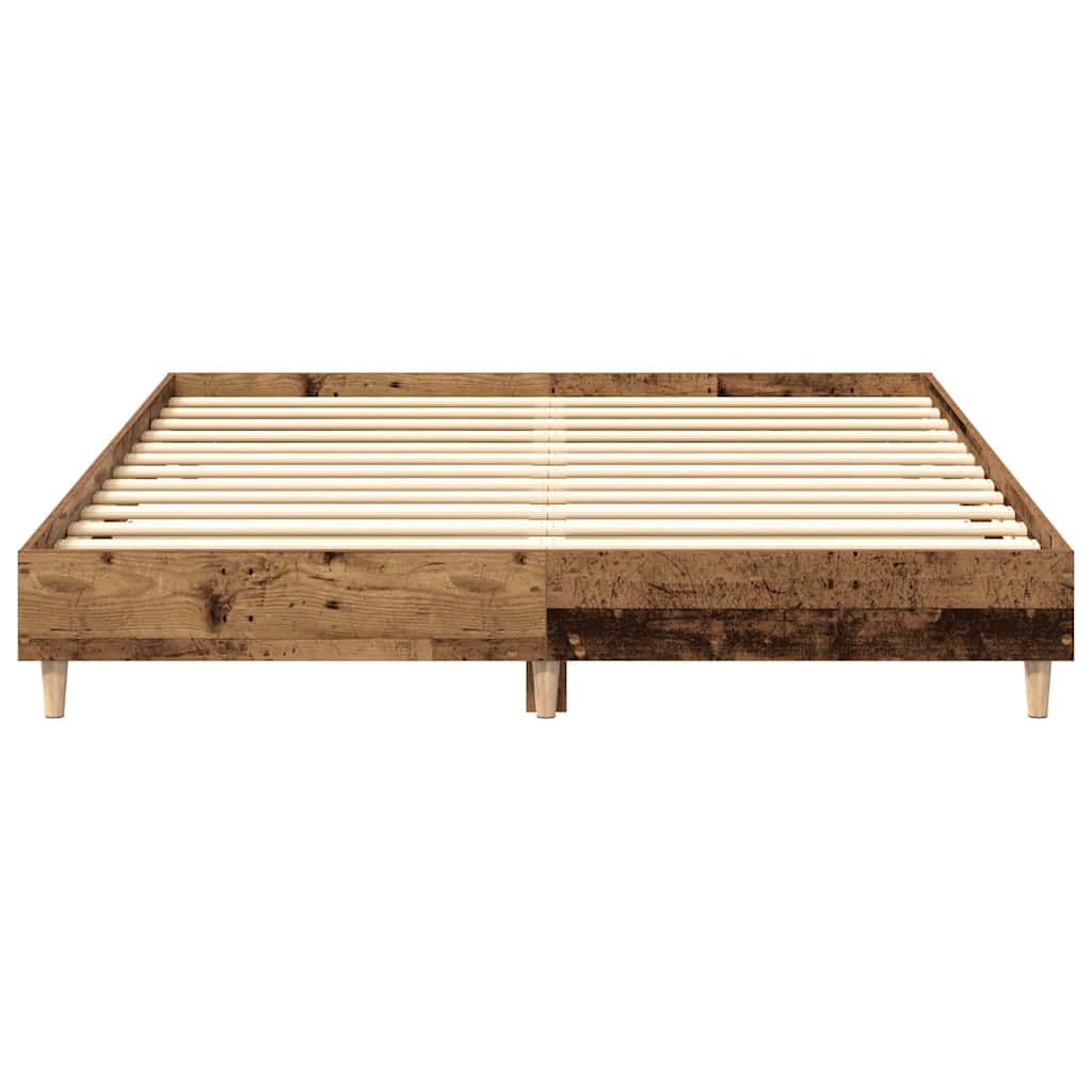 Bedframe zonder matras 140x200 cm spaanplaat bewerkt hout is nu te koop bij PeponiXL, paradijselijk wonen!
