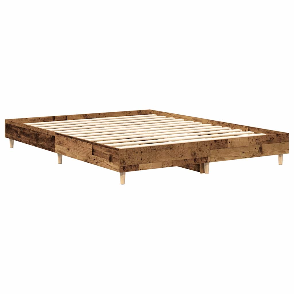 Bedframe zonder matras 140x200 cm spaanplaat bewerkt hout is nu te koop bij PeponiXL, paradijselijk wonen!