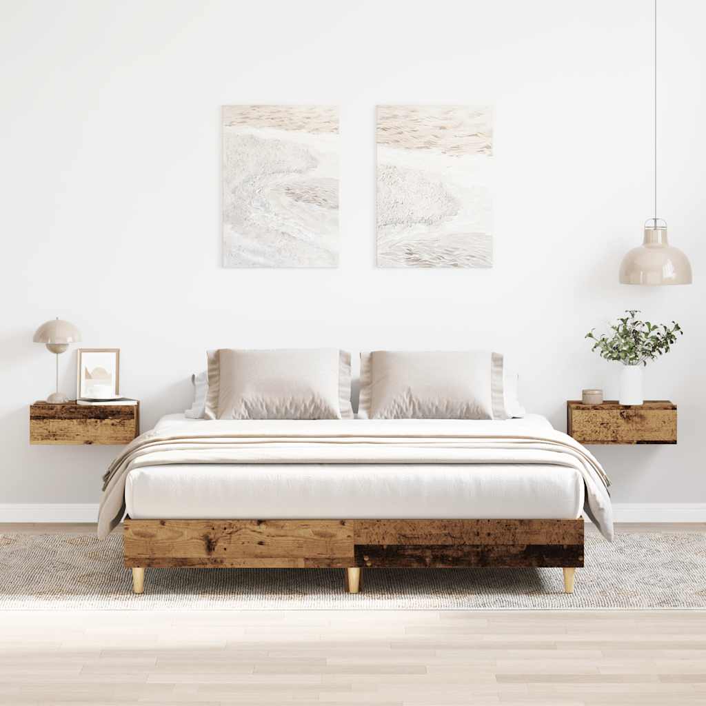Bedframe zonder matras 140x200 cm spaanplaat bewerkt hout is nu te koop bij PeponiXL, paradijselijk wonen!