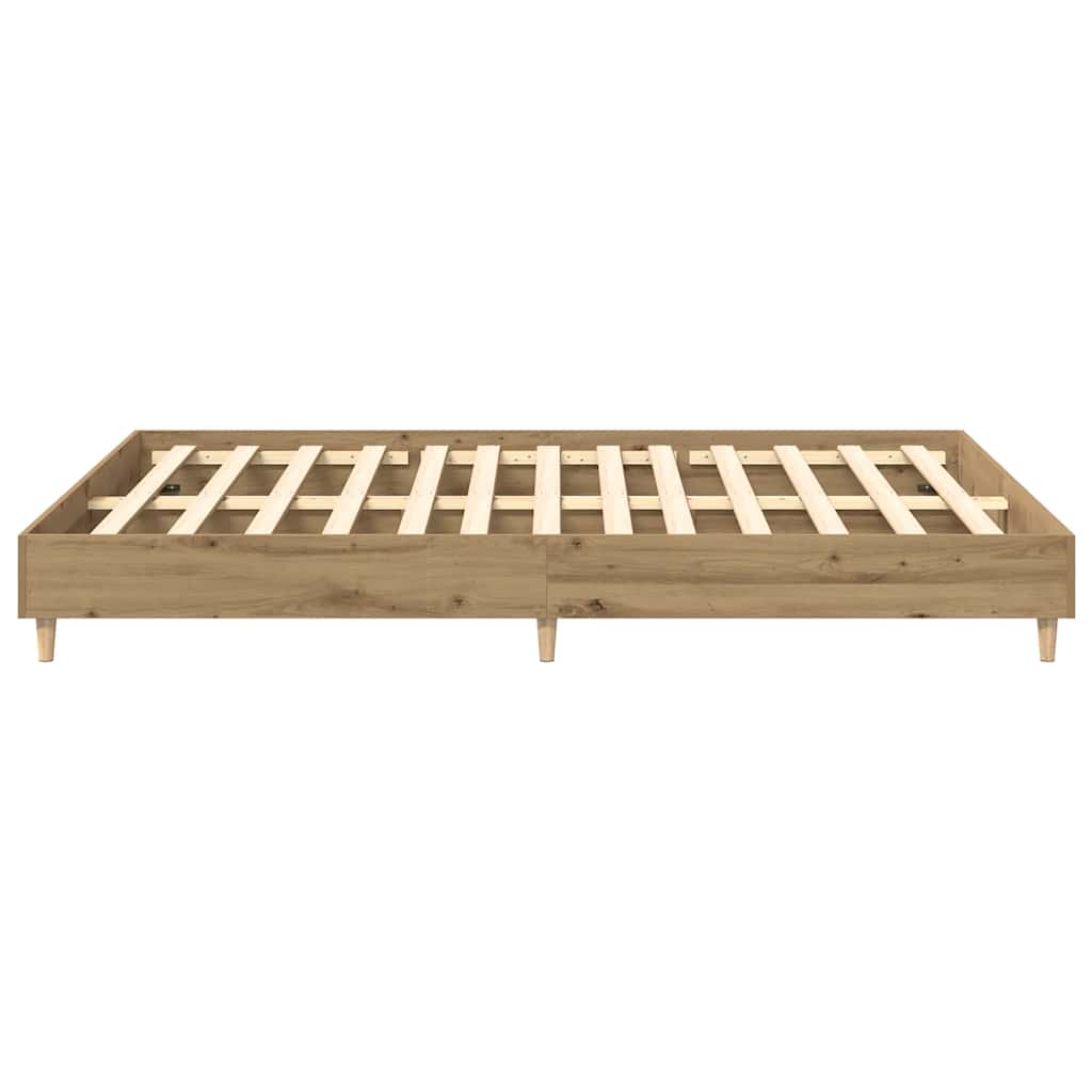 Bedframe zonder matras 140x200 cm spaanplaat artisanaal eiken is nu te koop bij PeponiXL, paradijselijk wonen!