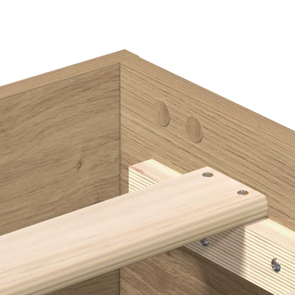 Bedframe zonder matras 140x200 cm spaanplaat artisanaal eiken is nu te koop bij PeponiXL, paradijselijk wonen!