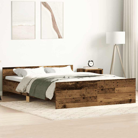 Bedframe zonder matras bewerkt 135x190 cm bewerkt hout oud is nu te koop bij PeponiXL, paradijselijk wonen!