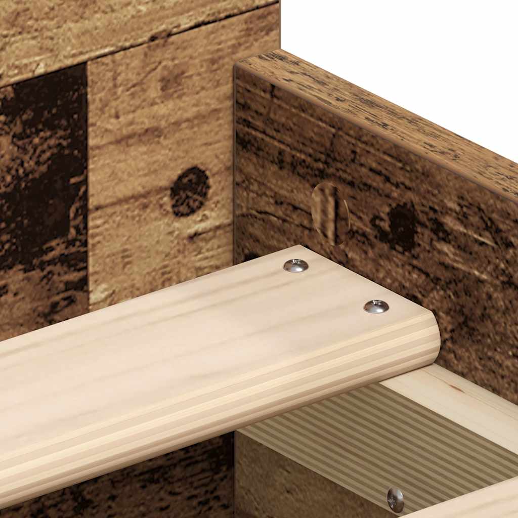 Bedframe zonder matras 100x200 cm bewerkt hout oud hout is nu te koop bij PeponiXL, paradijselijk wonen!