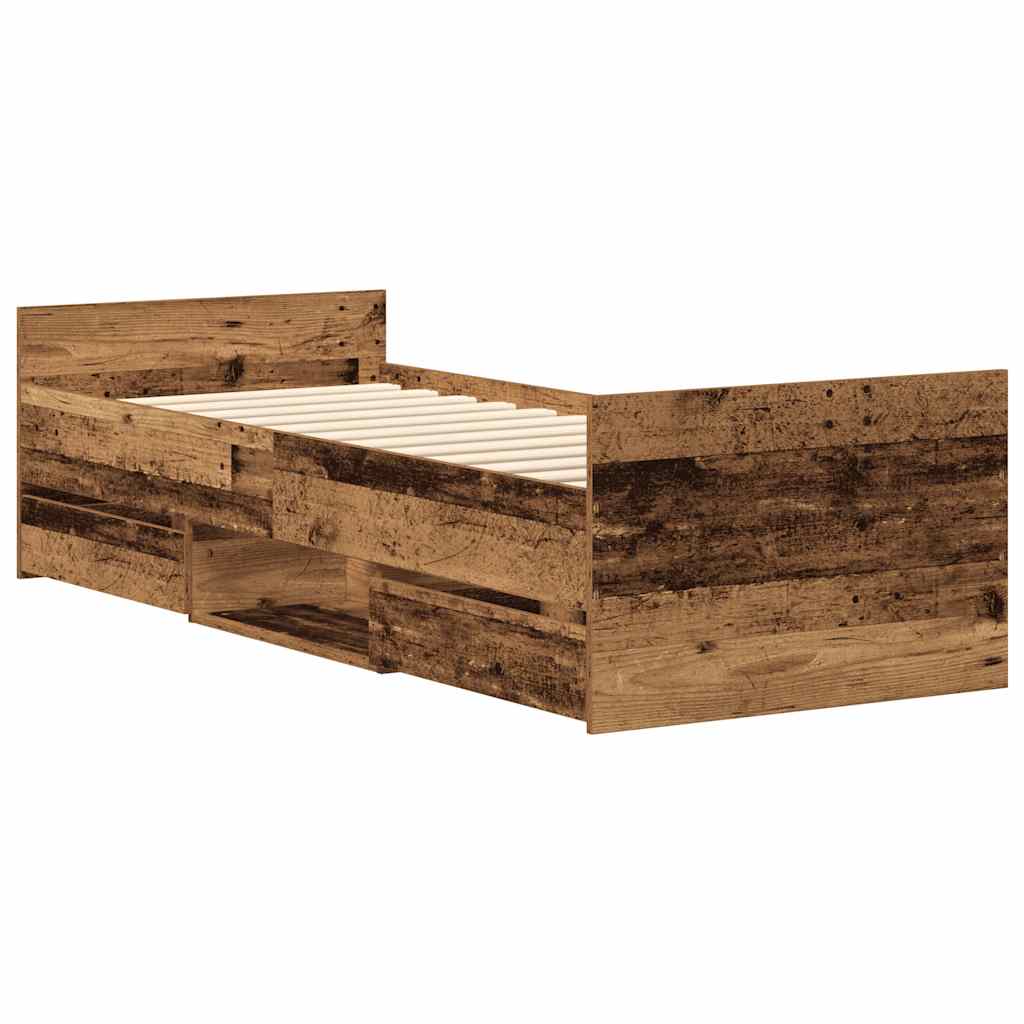 Bedframe zonder matras bewerkt 90x200 cm bewerkt hout oud is nu te koop bij PeponiXL, paradijselijk wonen!