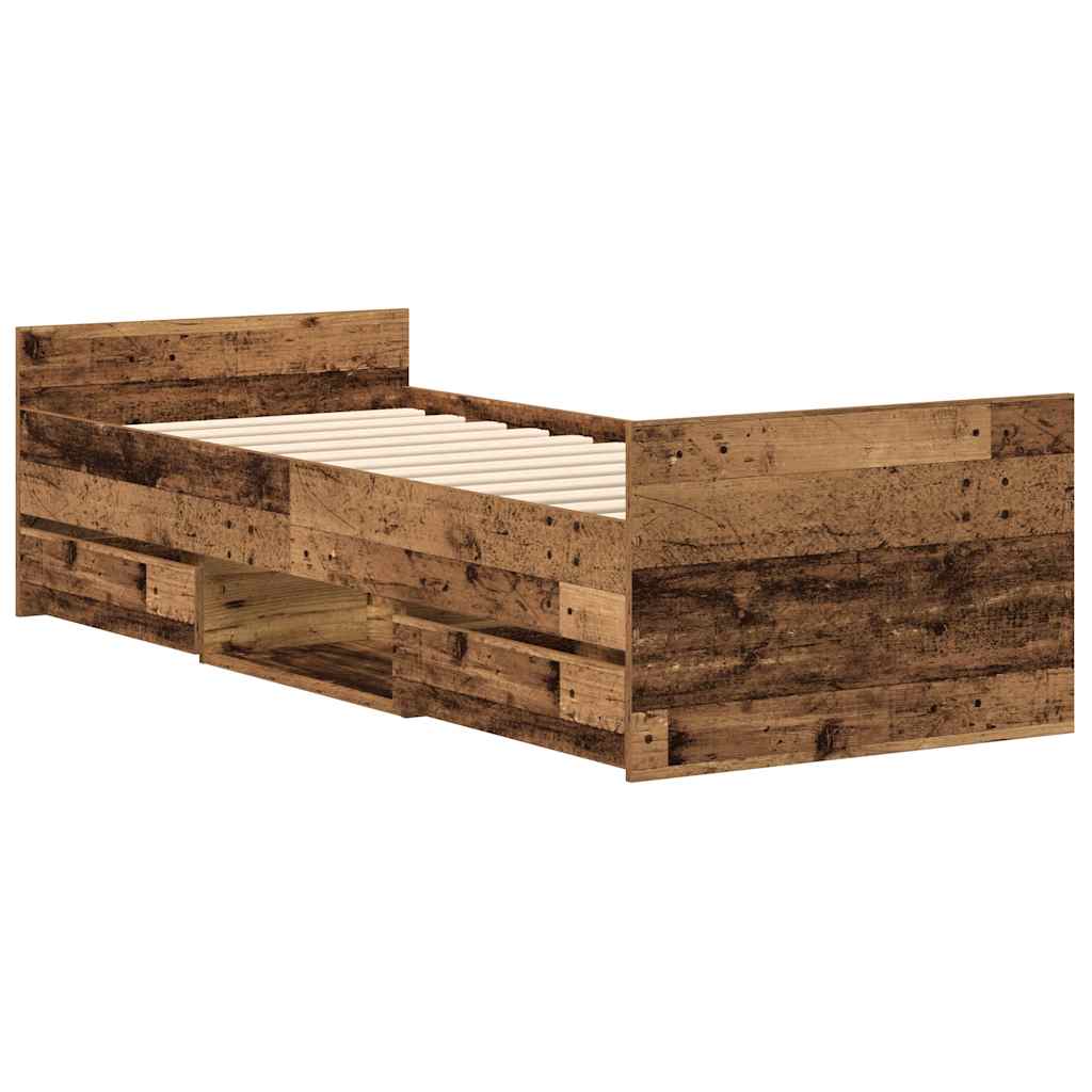 Bedframe zonder matras bewerkt 90x190 cm bewerkt hout oud is nu te koop bij PeponiXL, paradijselijk wonen!