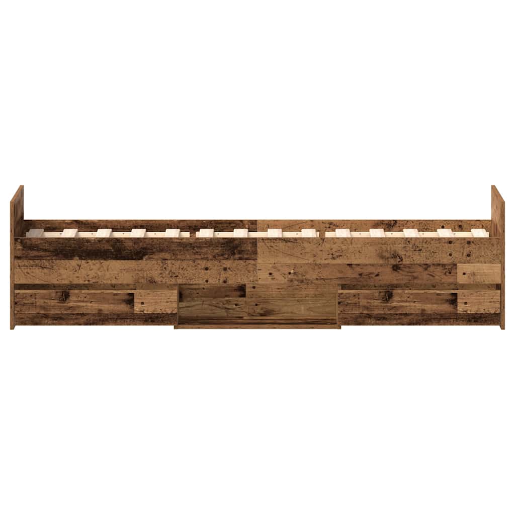 Bedframe zonder matras bewerkt 90x190 cm bewerkt hout oud is nu te koop bij PeponiXL, paradijselijk wonen!