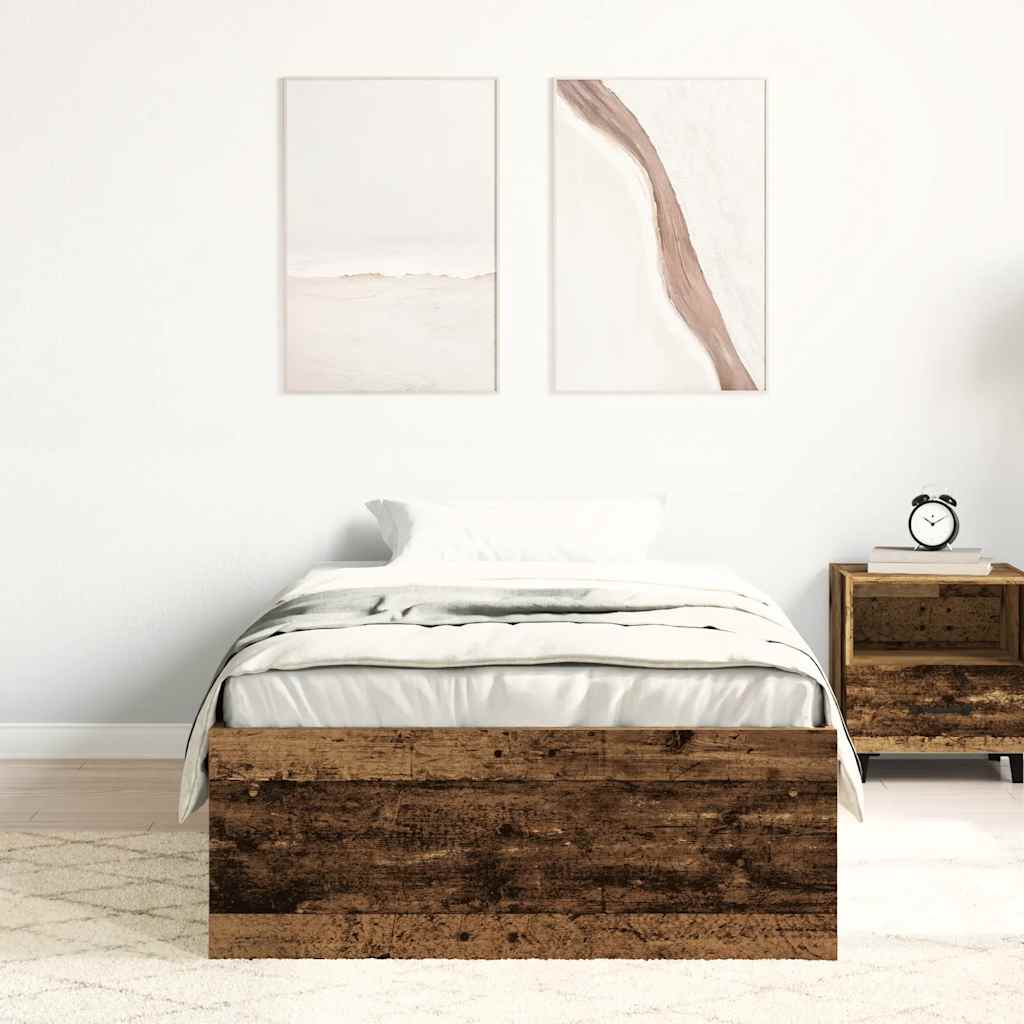 Bedframe zonder matras bewerkt 90x200 cm bewerkt hout oud is nu te koop bij PeponiXL, paradijselijk wonen!