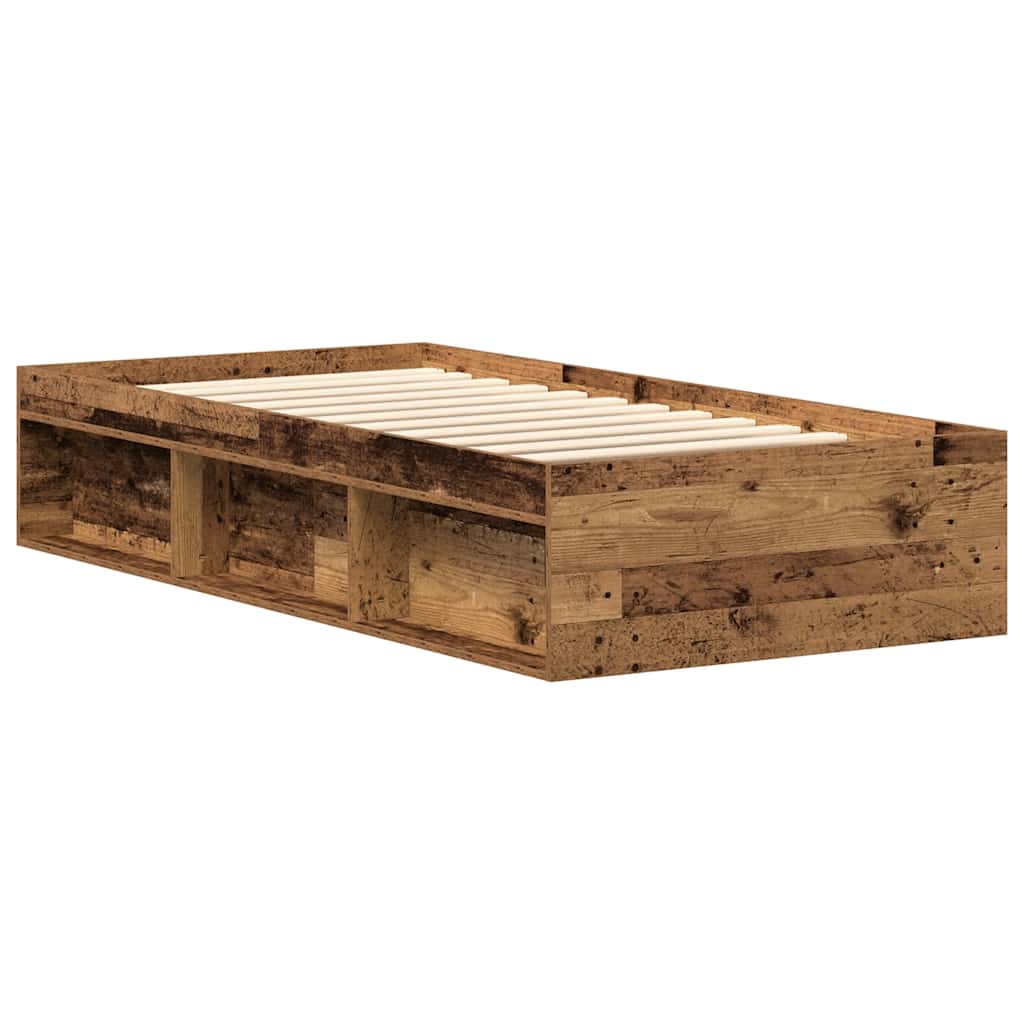 Bedframe zonder matras bewerkt 90x200 cm bewerkt hout oud is nu te koop bij PeponiXL, paradijselijk wonen!