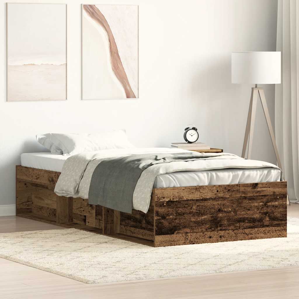 Bedframe zonder matras bewerkt 90x200 cm bewerkt hout oud is nu te koop bij PeponiXL, paradijselijk wonen!