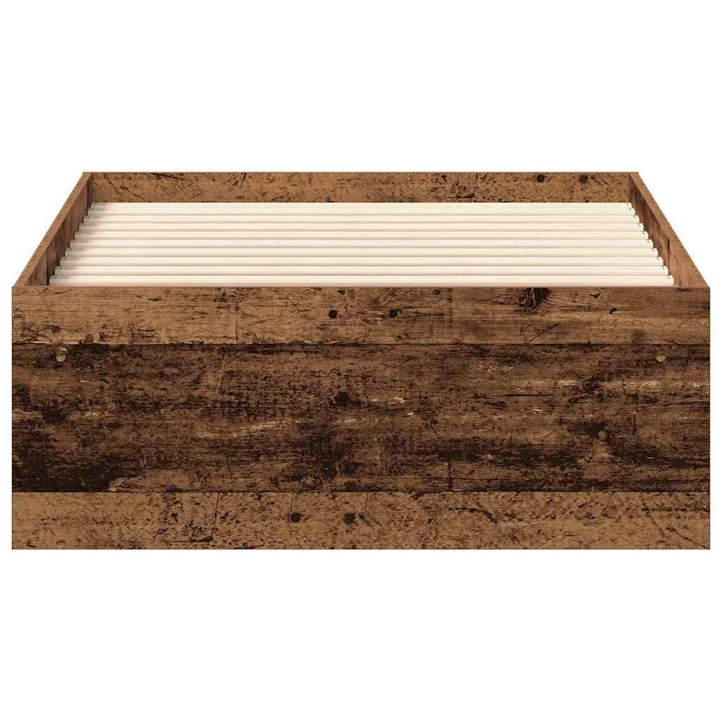 Bedframe zonder matras 100x200 cm bewerkt hout oud hout is nu te koop bij PeponiXL, paradijselijk wonen!