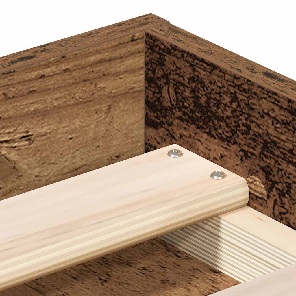 Bedframe zonder matras 100x200 cm bewerkt hout oud hout is nu te koop bij PeponiXL, paradijselijk wonen!
