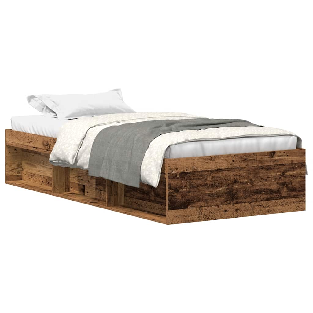 Bedframe zonder matras bewerkt 90x190 cm bewerkt hout oud is nu te koop bij PeponiXL, paradijselijk wonen!